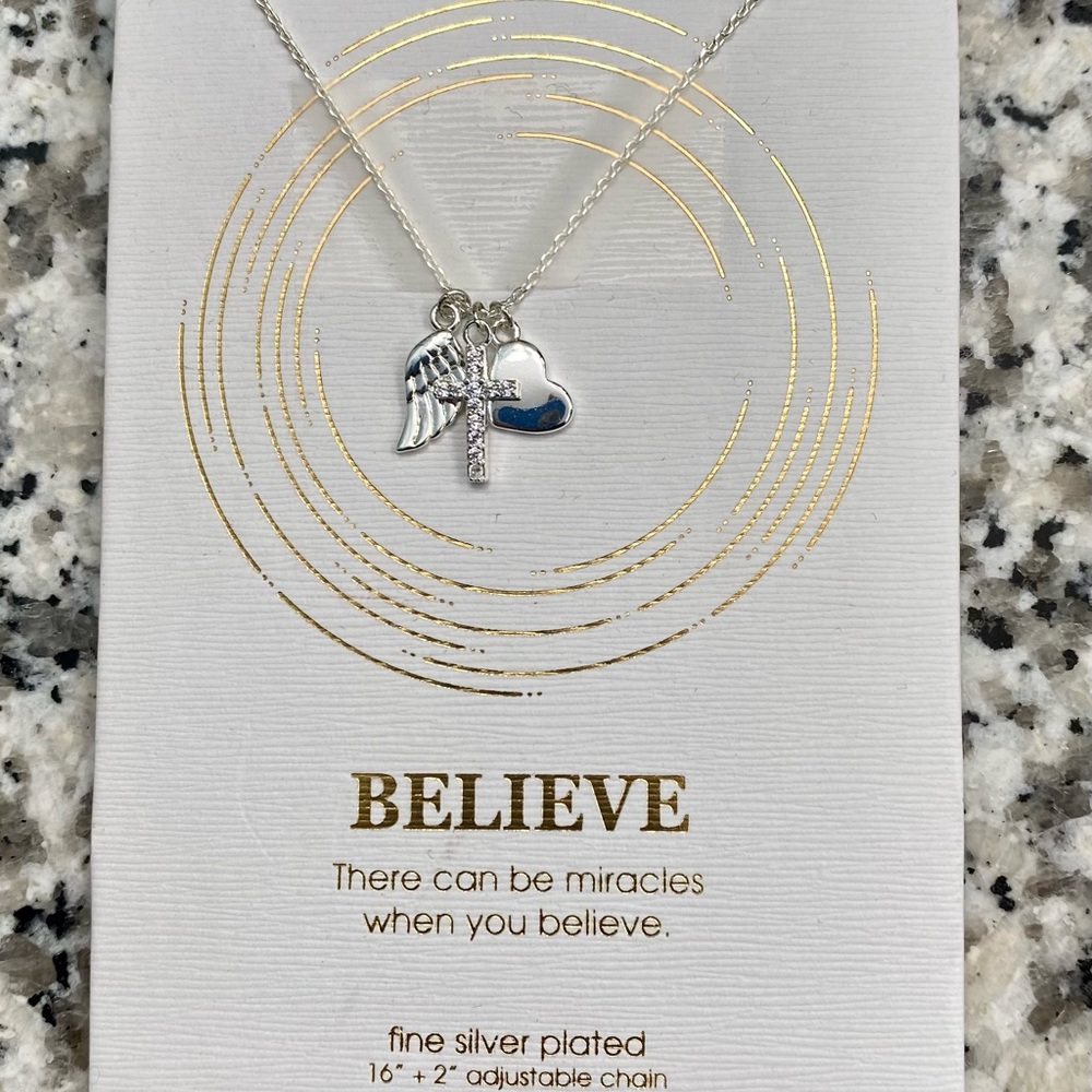 Sterling silver “Believe” necklace